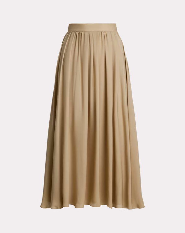 Kynlee Pleated Silk Georgette Skirt