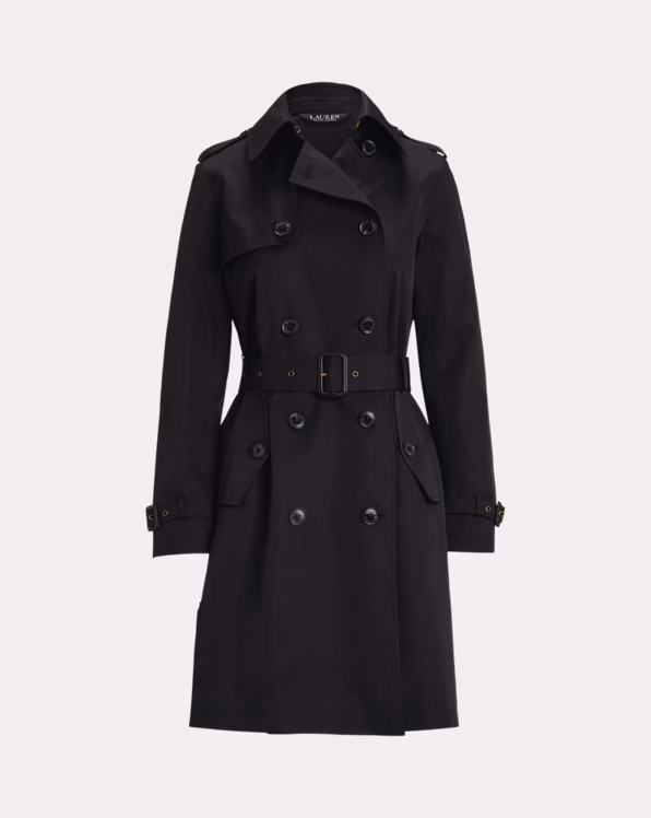Double-Breasted Cotton-Blend Trench Coat