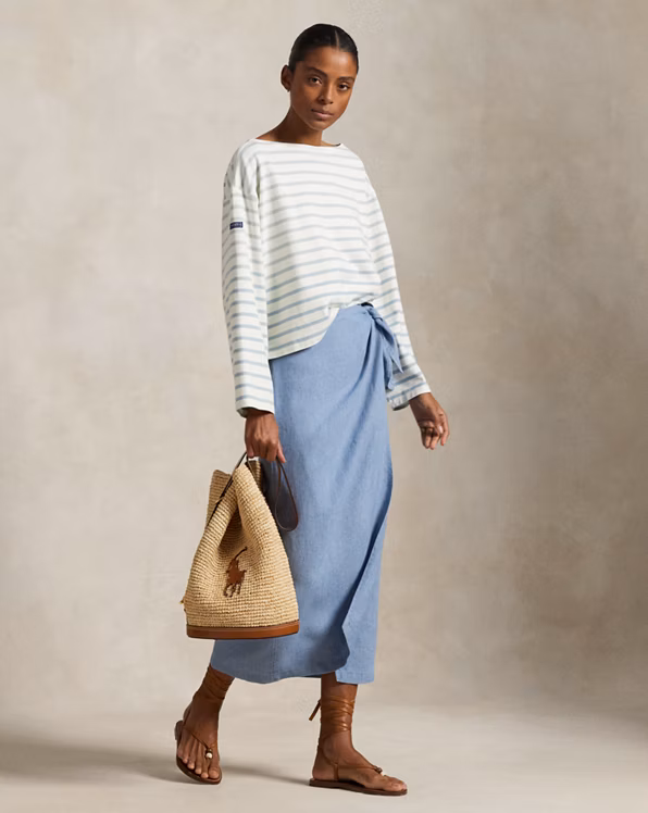 Linen Tie-Wrap Skirt