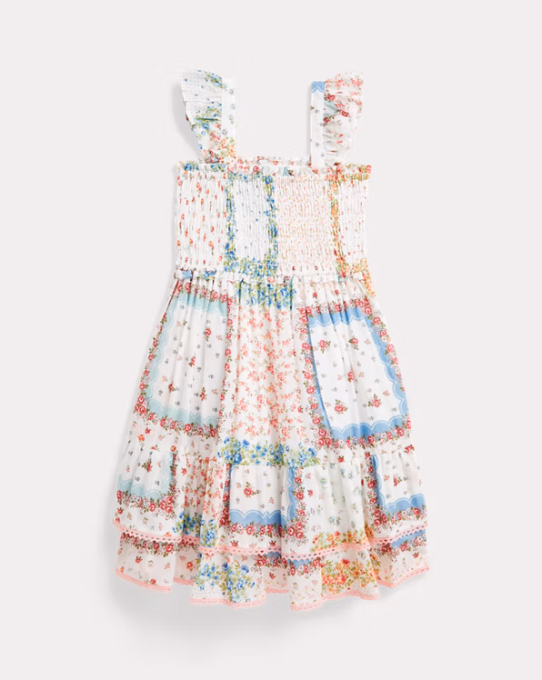Floral Smocked Cotton Batiste Dress