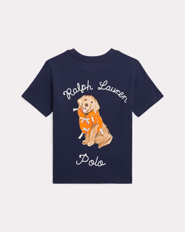 Dog-Print Cotton Jersey Pocket Tee