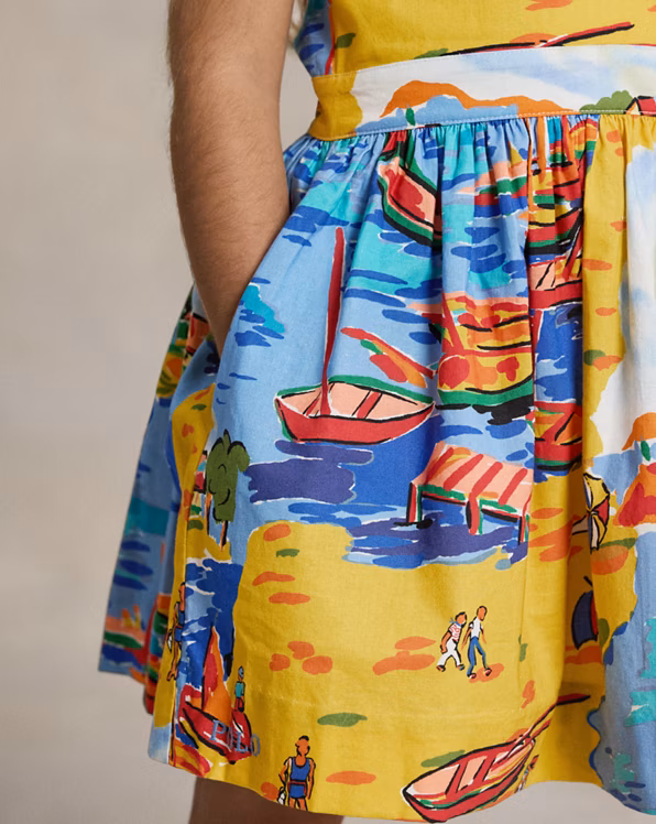 Riviera-Print Cotton Dress