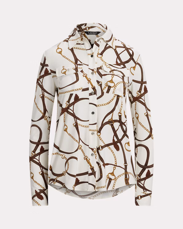 Slim Fit Belting-Print Jersey Shirt