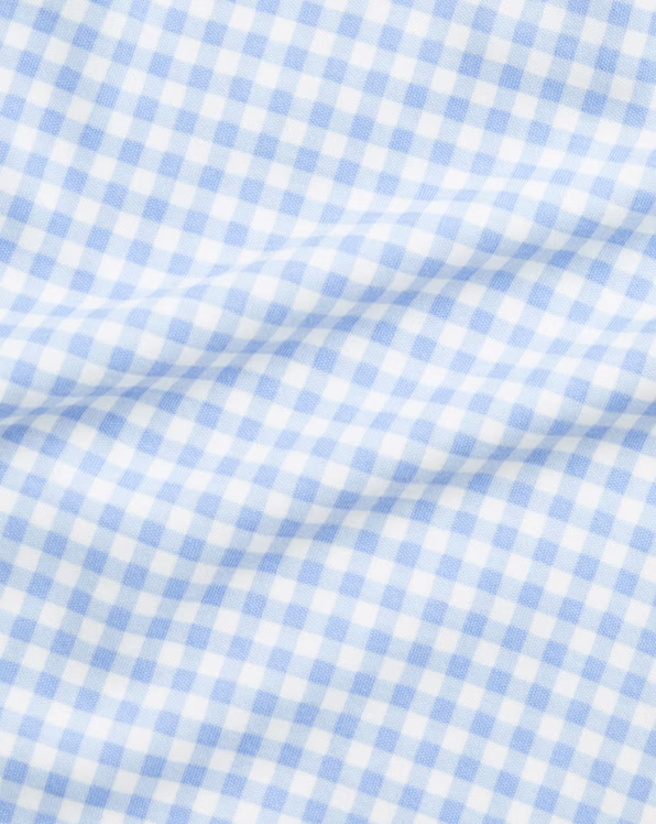 Gingham-Print Soft Cotton Polo Shortall