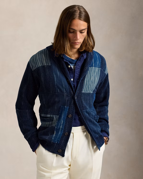 Patchwork Cotton Shawl Cardigan