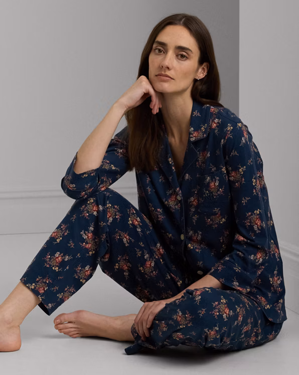 Floral Cotton-Blend Jersey Sleep Set