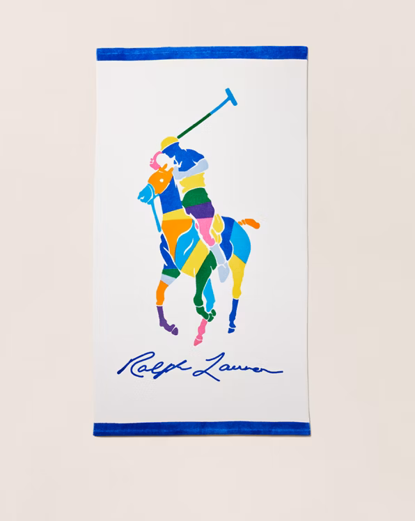 Colour-Blocked Big Pony Beach Towel