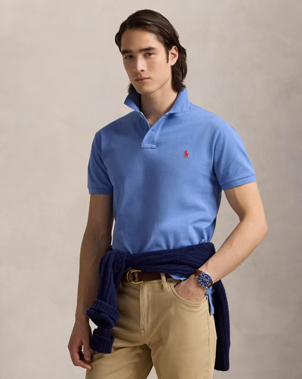 Slim Fit Mesh Polo Shirt