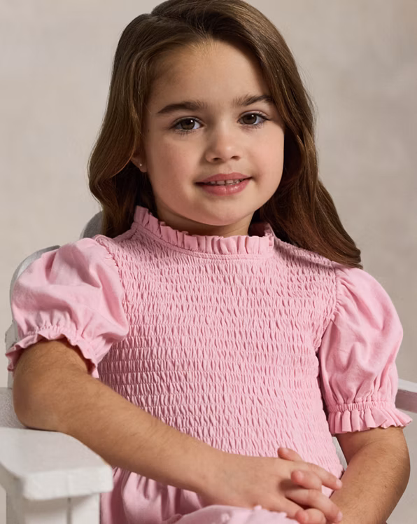 Smocked Cotton Jersey Dress