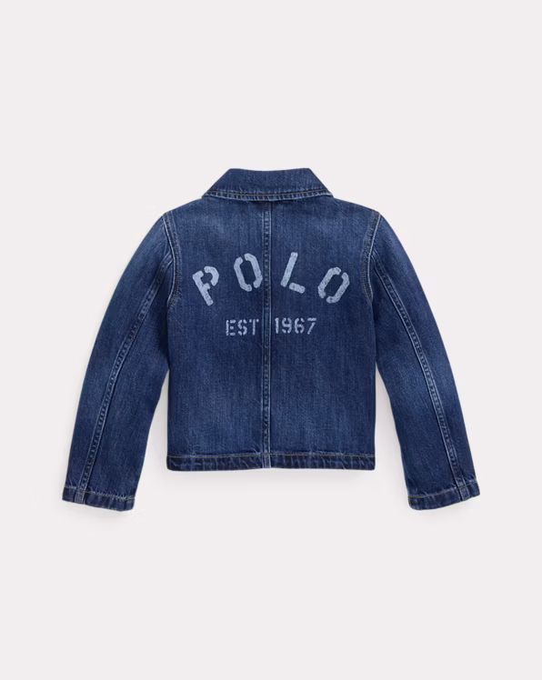 Logo Cotton Denim Boxy Jacket