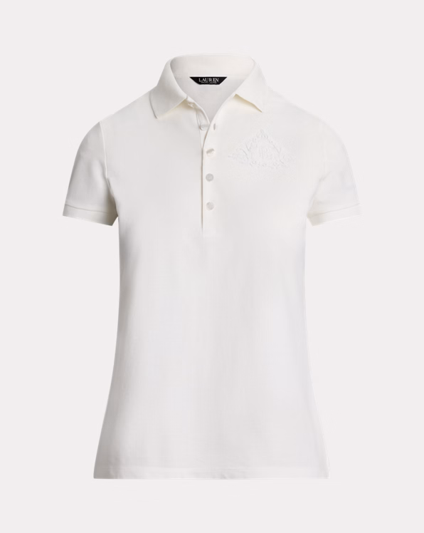 Floral-Logo Cotton Piqué Polo Shirt