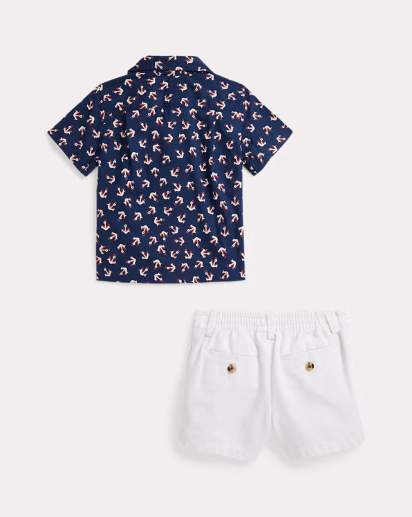 Anchor Cotton Camp Shirt & Short Set