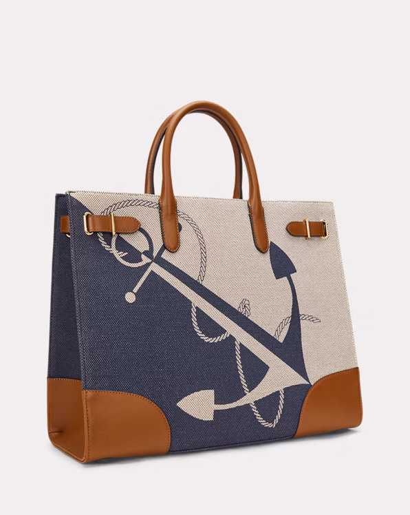 Logo-Print Canvas Large Devyn Tote Bag