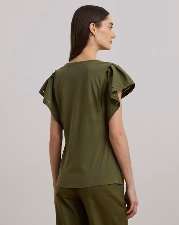 Jersey Flutter-Sleeve Tee