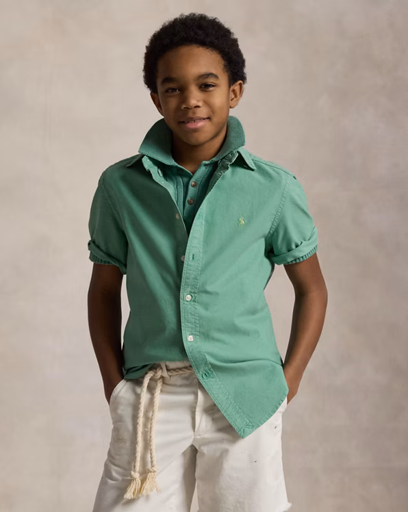 Cotton Oxford Short-Sleeve Shirt