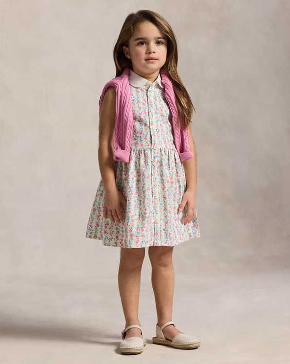 Floral Cotton Oxford Shirtdress