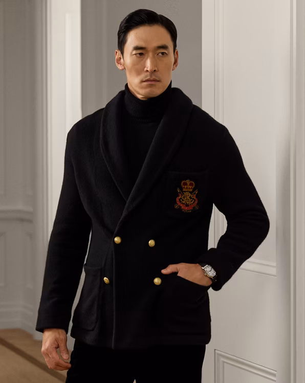 Bullion-Patch Cashmere Blazer Cardigan