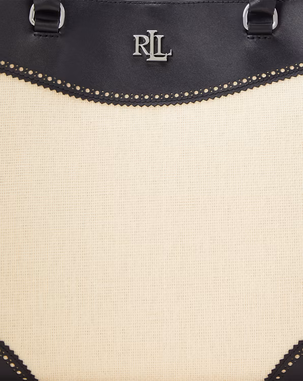 Straw & Leather Large Marcy Satchel