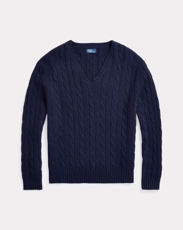 Relaxed Fit Cable Cashmere Jumper