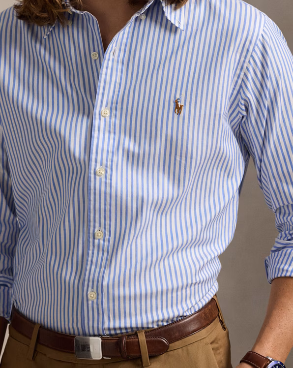 Custom Fit Striped Stretch Oxford Shirt