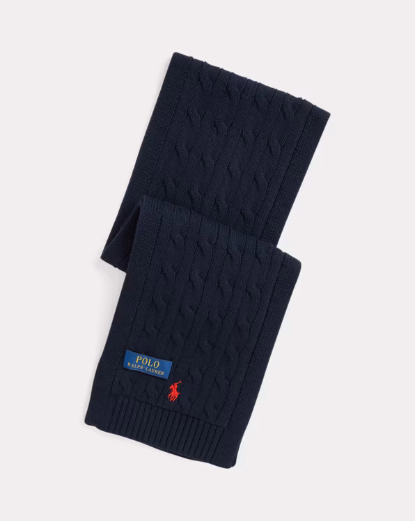 Cable-Knit Cotton Scarf