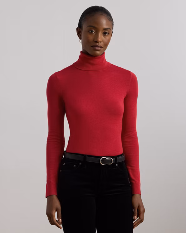 Silk-Blend Roll Neck Jumper
