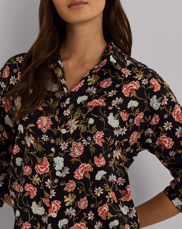 Floral Cotton-Blend Lawn Sleep Shirt