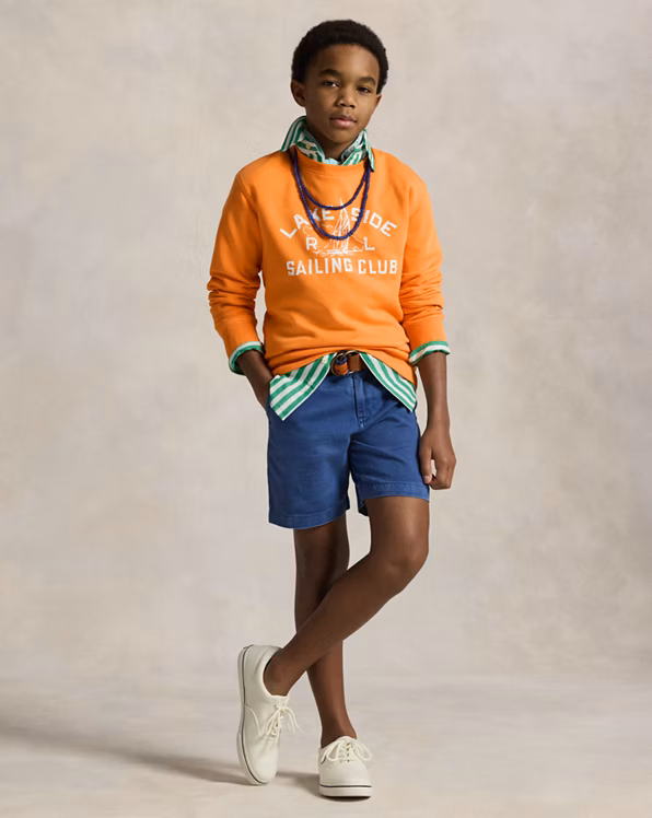 Sailboat-Print Fleece Sweatshirt