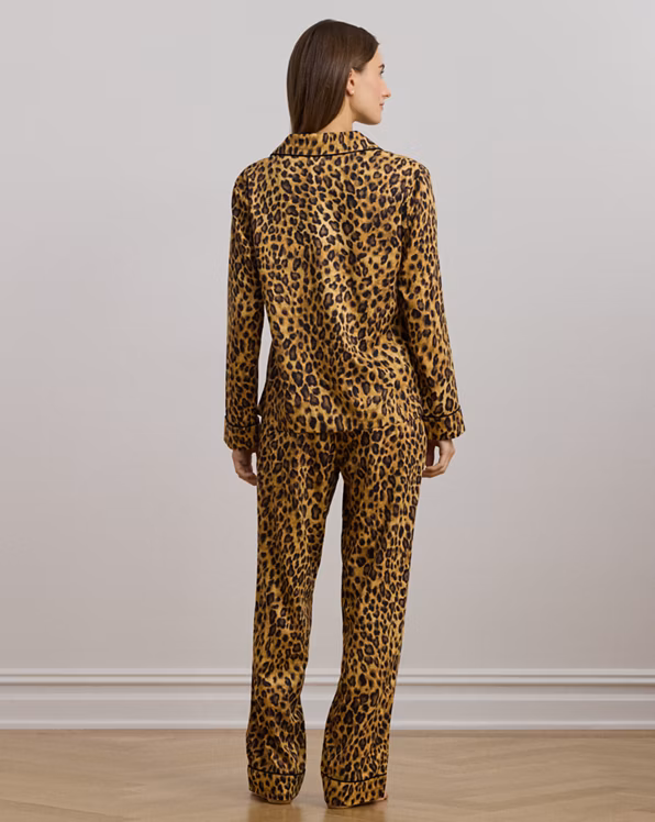 Leopard-Print Sateen Sleep Set