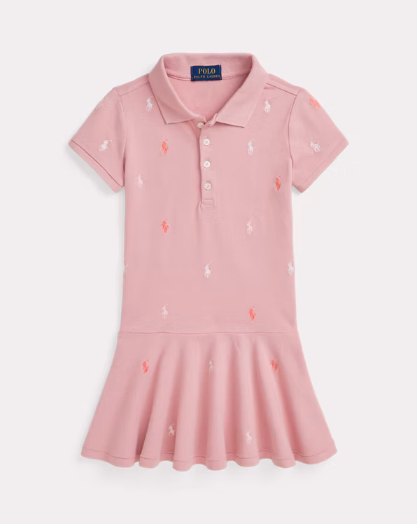 Polo Pony Stretch Mesh Polo Dress