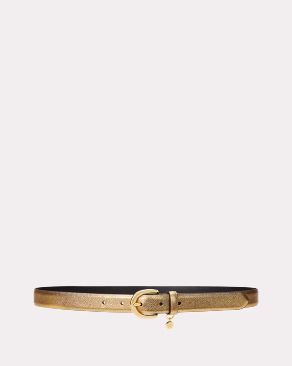 Charm Crosshatch Leather Belt