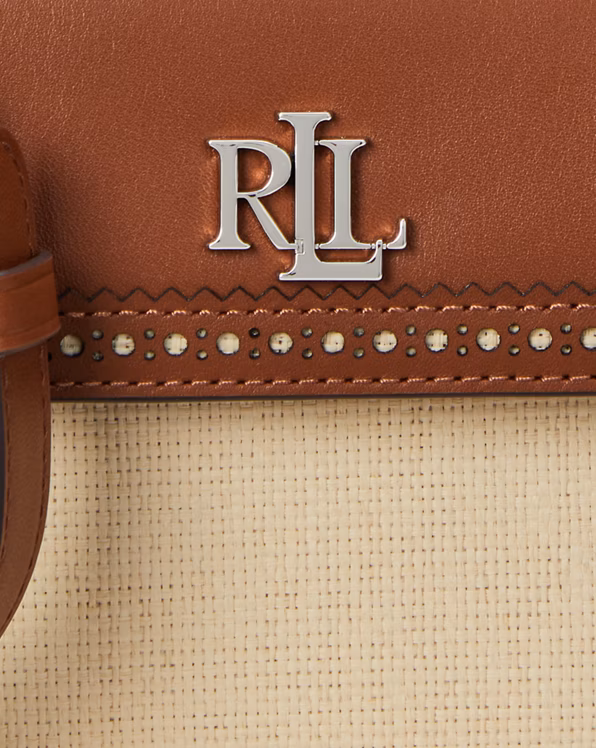 Straw & Leather Medium Marcy Camera Bag