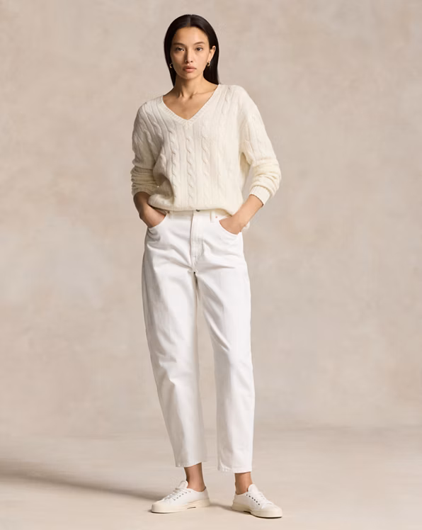 Relaxed Fit Cable Cashmere Jumper