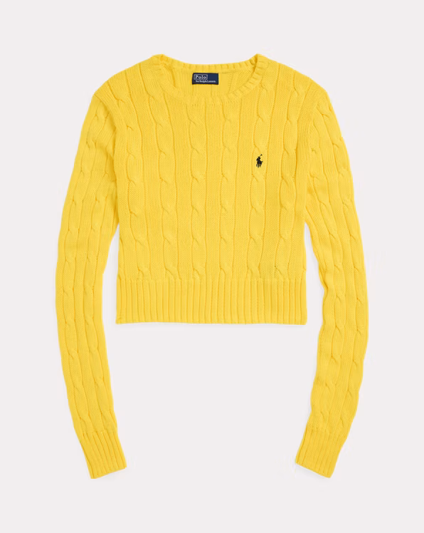 Cable-Knit Cotton Cropped Jumper
