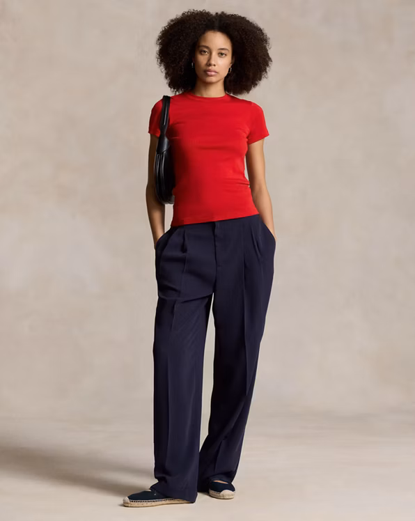 Slim Fit Rib-Knit Cotton Tee