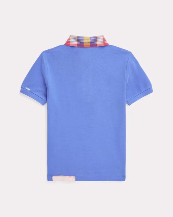 Distressed Cotton Mesh Polo Shirt