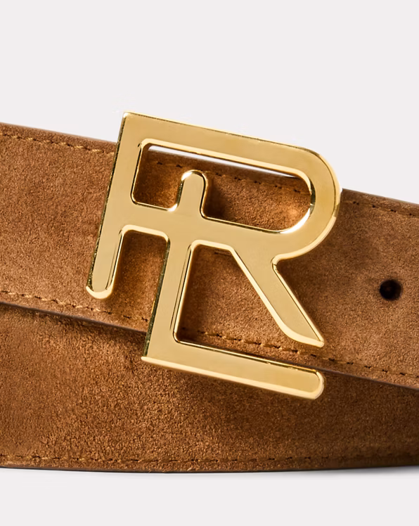 RL-Buckle Calf-Suede Belt
