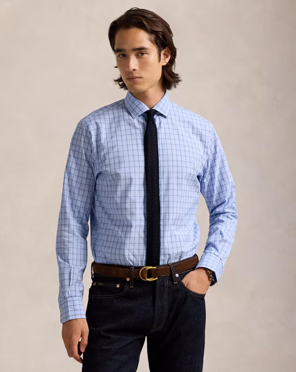 Classic Fit Checked Poplin Shirt