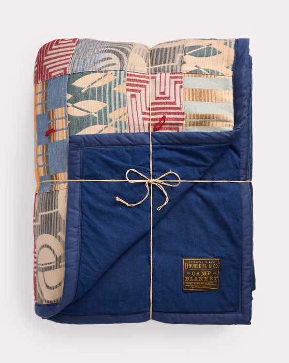 Hand-Embroidered Indigo Quilt