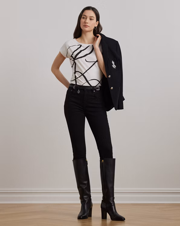 Logo-Print Cotton-Blend Top