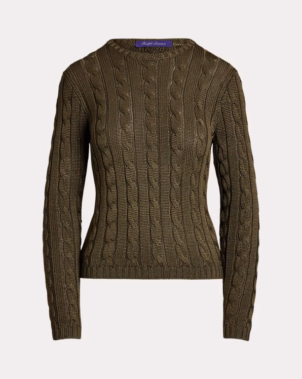 Cable-Knit Silk Crewneck Jumper