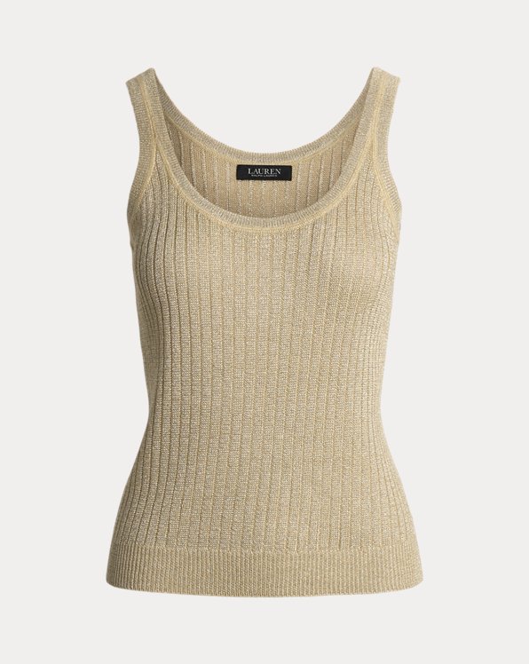 Metallic Rib-Knit Jumper Tank Top