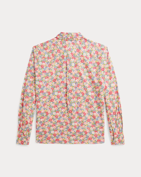 Floral Linen-Cotton Boxy Shirt