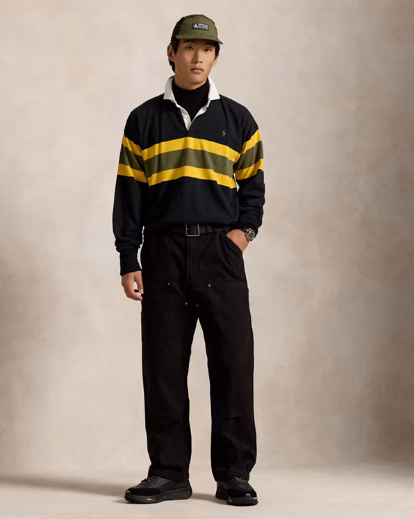 Classic Fit Striped Jersey Rugby Shirt