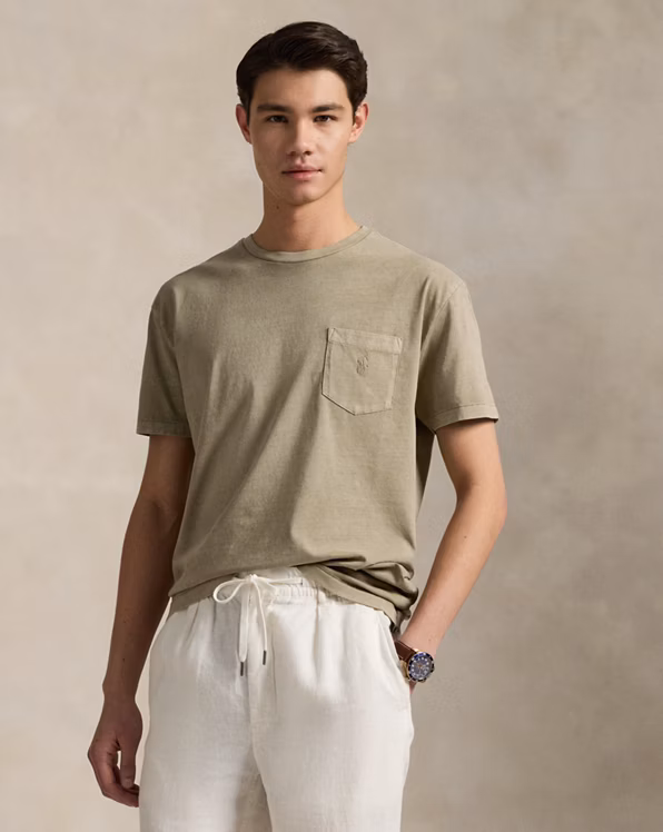 Custom Slim Mineral-Dyed Pocket T-Shirt