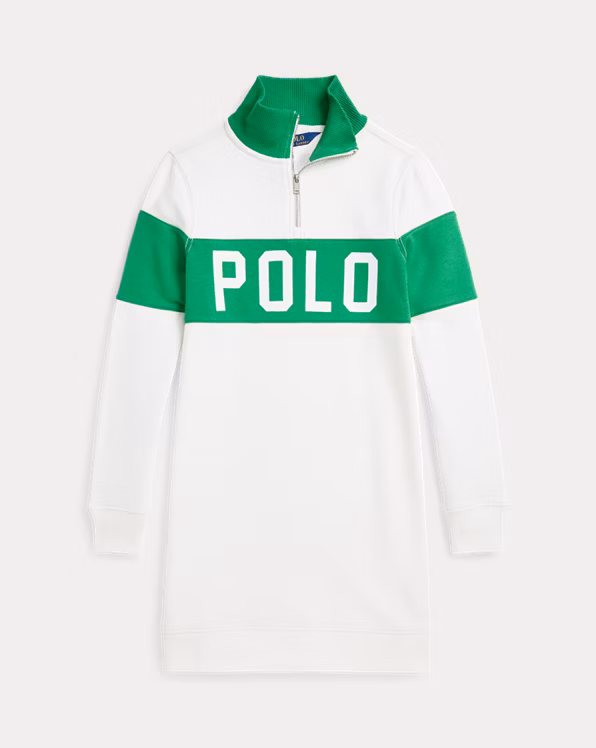 Logo French Terry Quarter-Zip Dress