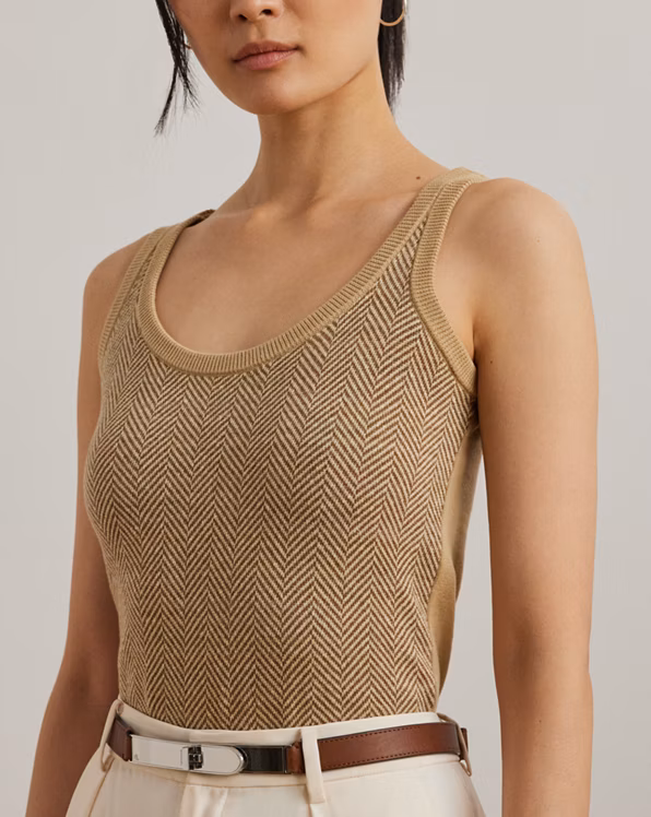 Herringbone & Jersey Jumper Tank Top