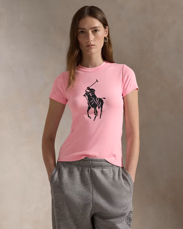 Pink Pony Cotton Rib-knit Tee