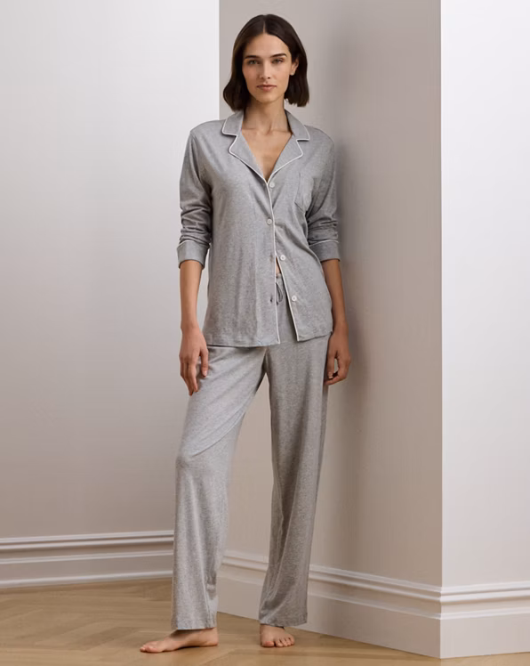 Cotton-Blend Jersey Sleep Set