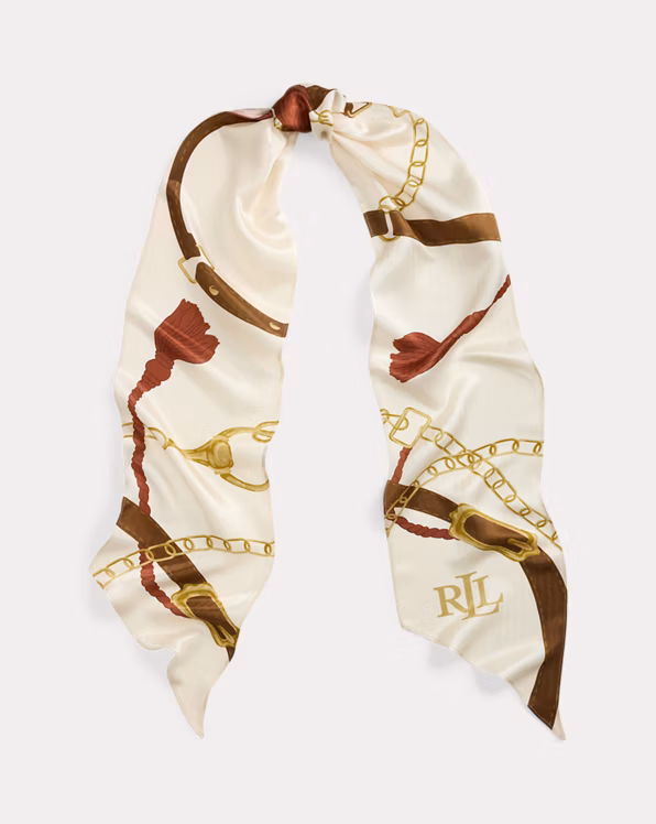 Belting-Print Silk Scarf